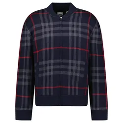 Áo Khoác Nam Burberry Morland Knitted Wool Bomber Jacket Check 8222790-1 Màu Navy Size S