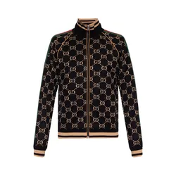 Áo Khoác Nam Gucci GG Gersey Cotton All Over Velour Track - 695955 XJEEI 1030 Phối Màu Size S