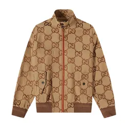 Áo Khoác Nam Gucci GG Jumbo With GG Monogram Logo In Beige Ebony - 680812 Z8AVS 2580 Màu Be Size 46