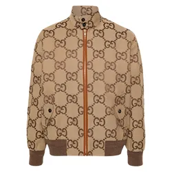Áo Khoác Nam Gucci Jumbo GG Canvas 17439318 Màu Be Nâu Size 44