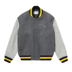 Áo Khoác Nam Lacoste Basic Varsity Jacket BH8213 53N QIV Màu Xám Size 48