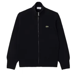 Áo Khoác Nam Lacoste High Neck Full Zip Wool Knit Sweater AH5181-166 Màu Xanh Đen Size 3