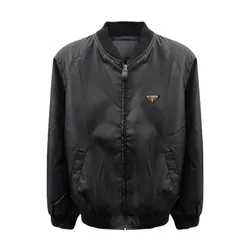 Áo Khoác Nam Prada Triangle Logo Bomber Single In Black - SGA038 1WQ8 F0002 Màu Đen Size 46