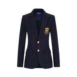 Áo Khoác Vest Nữ Ralph Lauren Navy Blue With Gold Embroidered Logo Blazer - 211857830001 Màu Xanh Navy Size 4