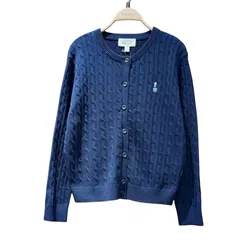 Áo Len Nữ WHOAU SS25 Steve Bear Màu Xanh Navy