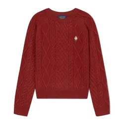 Áo Len Nữ WHOAU Steve Aran Cable Sweater(F)_WHKAF4T12F Màu Đỏ