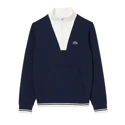 Áo Nỉ Nữ Lacoste Women's Tennis Heritage UV Protect Sweatshirt SF8634-51 HHW Màu Trắng - Xanh Size 34