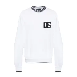 Áo Nỉ Sweater Nam Dolce & Gabbana D&G With Logo Sweatshirt G9ZK9Z FU7DU Màu Trắng Size 44