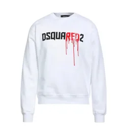 Áo Nỉ Sweater Nam Dsquared2 Bloody Red Logo Cool Fit Crewneck S74GU0813 S25516 100 Màu Trắng Size S