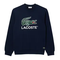 Áo Nỉ Sweater Nam Lacoste Fleece Crew Neck Sweatshirt Classic SH1281 166 Màu Xanh Navy Size 3