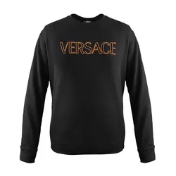 Áo Nỉ Sweater Nam Versace With Logo Printed Sweatshirt Crewneck 1011852 1A12063 2BX60 Màu Đen Size XS