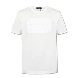 Áo Phông Nam Dolce & Gabbana D&G Logo T-Shirt G8KBAZ G7C7U W0111 Màu Trắng Size 48
