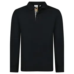 Áo Polo Dài Tay Nam Burberry Hartford Long Sleeve Check Polo Black 80844041002 Màu Đen Size S