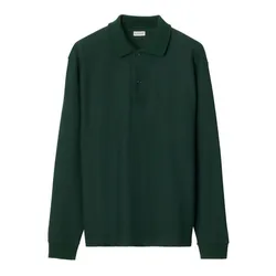 Áo Polo Dài Tay Nam Burberry Long-Sleeve Cotton Polo Shirt Màu Xanh Lá Size XS