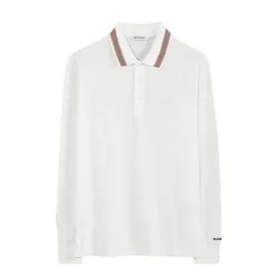 Áo Polo Dài Tay Nam Burberry LS Hartford ICS White 8111816 Màu Trắng Size M