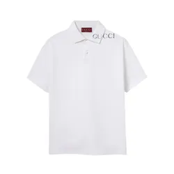 Áo Polo Nam Gucci Dropped Shoulder With Logo Print In White - 806255XJG149074 Màu Trắng Size S