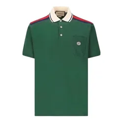 Áo Polo Nam Gucci Heavy Cotton Interlocking G 737656 XJF4V 3754 Màu Xanh Lá Size S
