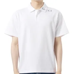 Áo Polo Nam Gucci Short Sleeved Pique Collar 806255 XJG14 9074 Màu Trắng Size XS