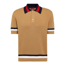 Áo Polo Nam Gucci With Gold-Toned Metal Buttons 787817 XKD21 2688 Màu Camel Size S