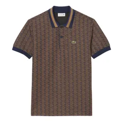 Áo Polo Nam Lacoste Men's Classic Fit Monogram Jacquard DH1417 - 9I4 Màu Nâu Size 3