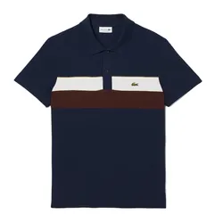 Áo Polo Nam Lacoste Regular Fit Colour Block Petit Piqué Shirt PH5918 6WZ Màu Xanh Navy Size 3