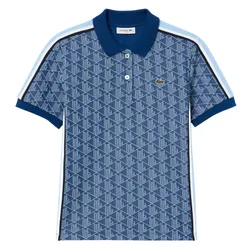 Áo Polo Nữ Lacoste Slim Fit Monogram DF3364-51-6LE Blue Màu Xanh Navy Size 38