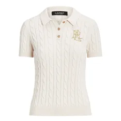 Áo Polo Nữ Ralph Lauren Cable Knit Cotton Sweater Mascarpone Cream Màu Kem&nbsp;Size S
