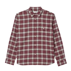 Áo Sơ Mi Dài Tay Nam Lacoste Medium Check Cotton Twill Shirt CH6729 - I65 Màu Đỏ Size 39