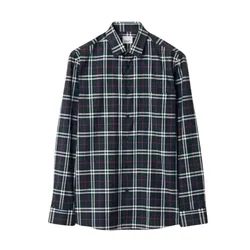 Áo Sơ Mi Nam Burberry Simson Check Cotton Long Sleeve Shirt In Navy - 80732201 Phối Màu Size XS