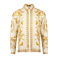 Áo Sơ Mi Versace Barocco Silk Shirt 1012601 1A15836 5K580 Màu Trắng/Vàng Size 38