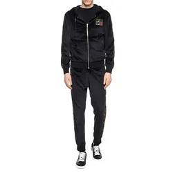 Bộ Thể Thao Nam Roberto Cavalli Black Sporty Chenille Full Zup Hooded IYX02P-1 Màu Đen Size M