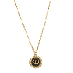 Dây Chuyền Nữ Dior Petit CD Necklace Màu Vàng Gold/Đen