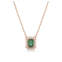 Dây Chuyền Nữ Swarovski 5650069 Rose Gold Plated Green Octagon Màu Xanh - Vàng Hồng