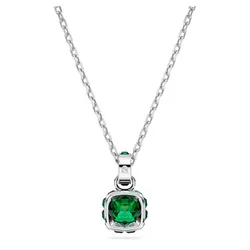 Dây Chuyền Nữ Swarovski Birthstone Pendant Square Cut May Green Rhodium Plated 5651793 Màu Bạc Xanh