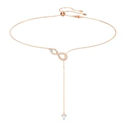 Dây Chuyền Nữ Swarovski Hyperbola Y necklace Infinity, White, Rose gold-tone Plated 5521346 Màu Vàng Hồng