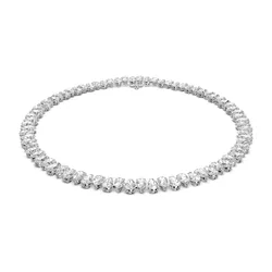Dây Chuyền Nữ Swarovski Matrix Tennis Necklace Pear Cut, White, Rhodium 5598362 Màu Trắng