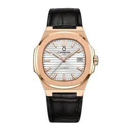 Đồng Hồ Nam Carnival Automatic 8108G1-VH-DD-T Màu Đen/Trắng