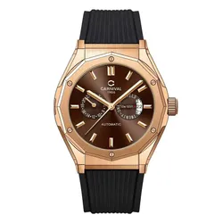 Đồng Hồ Nam Carnival Automatic 8188G-VH-DCS-N Màu Nâu - Vàng