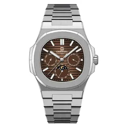 Đồng Hồ Nam Carnival Watch Automatic 8179G-VT-N Màu Bạc Nâu