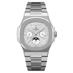 Đồng Hồ Nam Carnival Watch Automatic 8179G-VT-T Màu Bạc Trắng