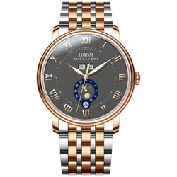 Đồng Hồ Nam Lobinni LB11025G-T2 Màu Bạc Phối Vàng Hồng