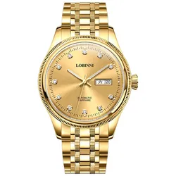 Đồng Hồ Nam Lobinni LB9020G-T1 Màu Vàng Gold