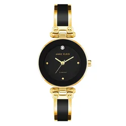 Đồng Hồ Nữ Anne Klein 1980BKGB Kiềng Lắc Màu Đen Vàng