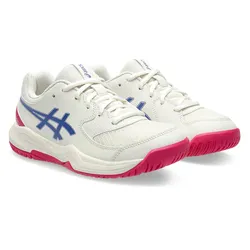 Giày Tennis/Pickleball Asics Gel-Dedicate 8 Cream Dark Cobalt (GS) 1044A077-105 Màu Trắng Size 37