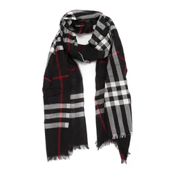 Khăn Choàng Burberry Wool And Silk Light Scarf Màu Đen