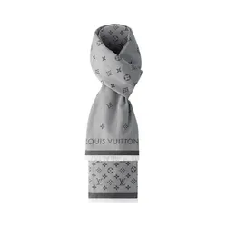Khăn Quàng Cổ Unisex Louis Vuitton LV M79737 All About Monogram Stole Màu Xám