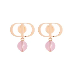 Khuyên Tai Nữ Dior Petit CD Earrings E1520PTCPL_D67P Màu Vàng/Hồng