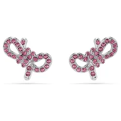 Khuyên Tai Nữ Swarovski Lifelong Bow Stud Earrings Bow, Pink, Rhodium Plated 5723557 Màu Hồng