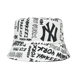 Mũ MLB Bucket Graffiti 3AHT0521N-50IVS Màu Trắng Size 57
