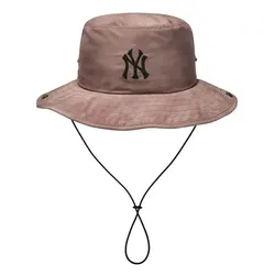 Mũ MLB Bucket Hat Light-Weight Vintage Washing Safari 3AHTB055N 50BGD Dark Beige Màu Be Đậm Size 57